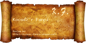 Kocsár Fanni névjegykártya