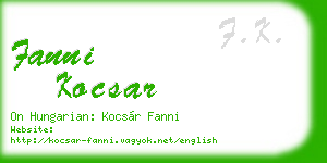 fanni kocsar business card